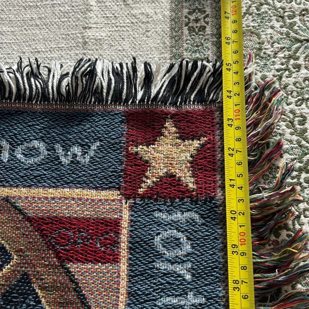 Woven Tapestry Throw Kids Blue Jesus‎ Loves Me Prayer Vintage Cottagecore